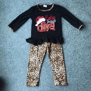 Matching Christmas set black and leopard
